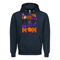 Navy loud and proud basketball mom Zipper Hoodie - Zillion Design Studio