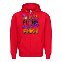 Red loud and proud basketball mom Zipper Hoodie - Zillion Design Studio