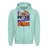 Seafoam loud and proud basketball mom Zipper Hoodie - Zillion Design Studio