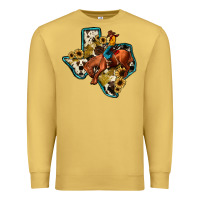 Antique Gold rodeo sunflower texas map Premium Sweatshirt - JahusDesignShop