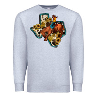 Heather Grey rodeo sunflower texas map Premium Sweatshirt - JahusDesignShop