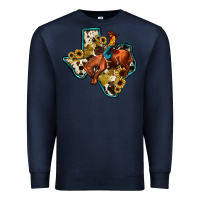 Navy rodeo sunflower texas map Premium Sweatshirt - JahusDesignShop
