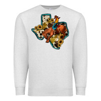 Oatmeal Heather rodeo sunflower texas map Premium Sweatshirt - JahusDesignShop