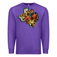 Purple rodeo sunflower texas map Premium Sweatshirt - JahusDesignShop
