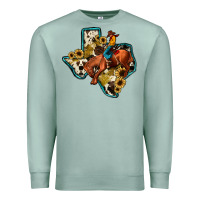 Seafoam rodeo sunflower texas map Premium Sweatshirt - JahusDesignShop