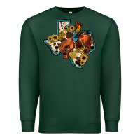 Sports Green rodeo sunflower texas map Premium Sweatshirt - JahusDesignShop