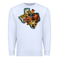 White rodeo sunflower texas map Premium Sweatshirt - JahusDesignShop