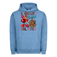 Pigment Pebble Blue chocolate is my valentine Urban Hoodie - NancyCooperArtShop