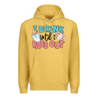 Antique Gold i drink until i pass out baby Premium Hoodie - MaliasSmallBusiness