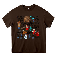 Chocolate Brown winter festive essentials Heavy Core Tee - CowhideDigitalArt