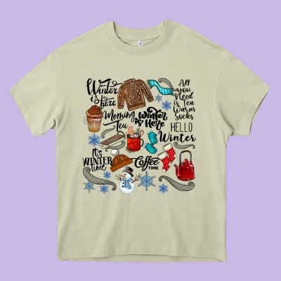 Winter Festive Essentials Heavy Core Tee Designed By Cowhidedigitalart