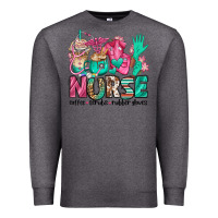 Charcoal Heather nurse coffee scrubs rubber gloves Premium Sweatshirt - Jasminsmagicworld