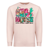 Pale Pink nurse coffee scrubs rubber gloves Premium Sweatshirt - Jasminsmagicworld