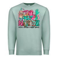 Seafoam nurse coffee scrubs rubber gloves Premium Sweatshirt - Jasminsmagicworld