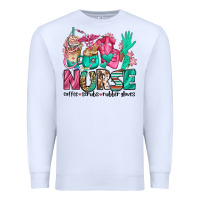 White nurse coffee scrubs rubber gloves Premium Sweatshirt - Jasminsmagicworld