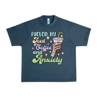Midnight Navy fueled by iced coffee and anxiety Urban Heavy Tee - MaliasSmallBusiness