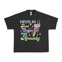 Pigment Black fueled by iced coffee and anxiety Urban Heavy Tee - MaliasSmallBusiness