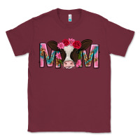 Burgundy mom with cow mothers day Classic Tee - texasbilliewilder
