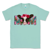 Seafoam mom with cow mothers day Classic Tee - texasbilliewilder