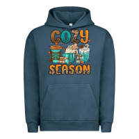 Pigment Midnight Navy cozy season winter coffee cups Urban Hoodie - MaliasSmallBusiness