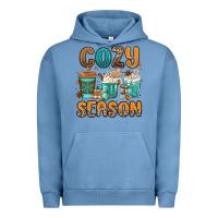 Pigment Pebble Blue cozy season winter coffee cups Urban Hoodie - MaliasSmallBusiness