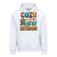 White cozy season winter coffee cups Urban Hoodie - MaliasSmallBusiness