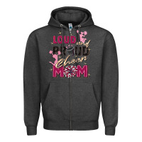 Charcoal Heather loud and proud cheer mom Zipper Hoodie - Zillion Design Studio