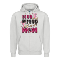 Dove Grey loud and proud cheer mom Zipper Hoodie - Zillion Design Studio