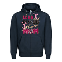 Navy loud and proud cheer mom Zipper Hoodie - Zillion Design Studio