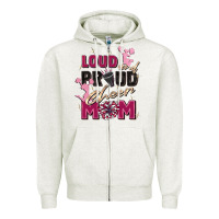 Oatmeal Heather loud and proud cheer mom Zipper Hoodie - Zillion Design Studio