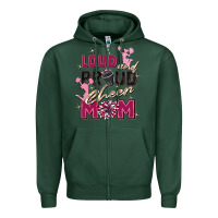 Sports Green loud and proud cheer mom Zipper Hoodie - Zillion Design Studio