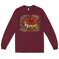 Burgundy Mardi gras king cake crawfish Long Sleeve Tee - RanaPortraitStore