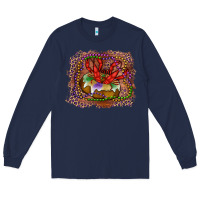 Navy Mardi gras king cake crawfish Long Sleeve Tee - RanaPortraitStore