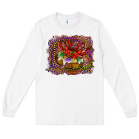 White Mardi gras king cake crawfish Long Sleeve Tee - RanaPortraitStore