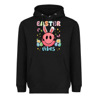 Black easter vibes smiley face Heavyweight Hoodie - Artiststas