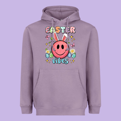 Easter Vibes Smiley Face Heavyweight Hoodie Designed By Artiststas