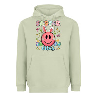 Matcha easter vibes smiley face Heavyweight Hoodie - Artiststas