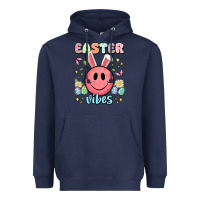 Navy easter vibes smiley face Heavyweight Hoodie - Artiststas