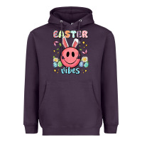Plum easter vibes smiley face Heavyweight Hoodie - Artiststas