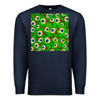 Navy halloween eye balls seamless pattern Premium Sweatshirt - BundleAndBundleShop