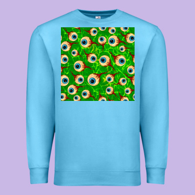 Halloween Eye Balls Seamless Pattern Premium Sweatshirt Designed By Bundleandbundleshop