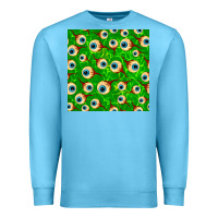 Ocean Blue halloween eye balls seamless pattern Premium Sweatshirt - BundleAndBundleShop