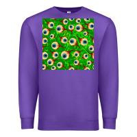 Purple halloween eye balls seamless pattern Premium Sweatshirt - BundleAndBundleShop