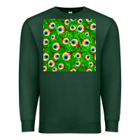 Sports Green halloween eye balls seamless pattern Premium Sweatshirt - BundleAndBundleShop