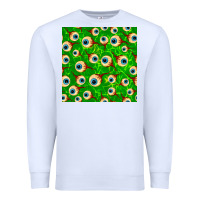 White halloween eye balls seamless pattern Premium Sweatshirt - BundleAndBundleShop