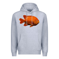 Heather Grey California Garibaldi Fish Premium Hoodie - RanaPortraitStore