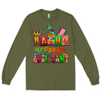Army Green nacho average assistant Long Sleeve Tee - AdoDesignShop