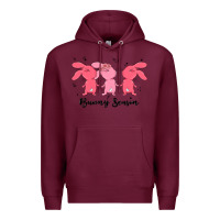 Burgundy easter bunny Premium Hoodie - MaliasSmallBusiness