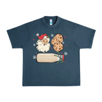 Midnight Navy custom milk and cookies with santa Urban Heavy Tee - MaliasSmallBusiness