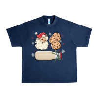 Navy custom milk and cookies with santa Urban Heavy Tee - MaliasSmallBusiness